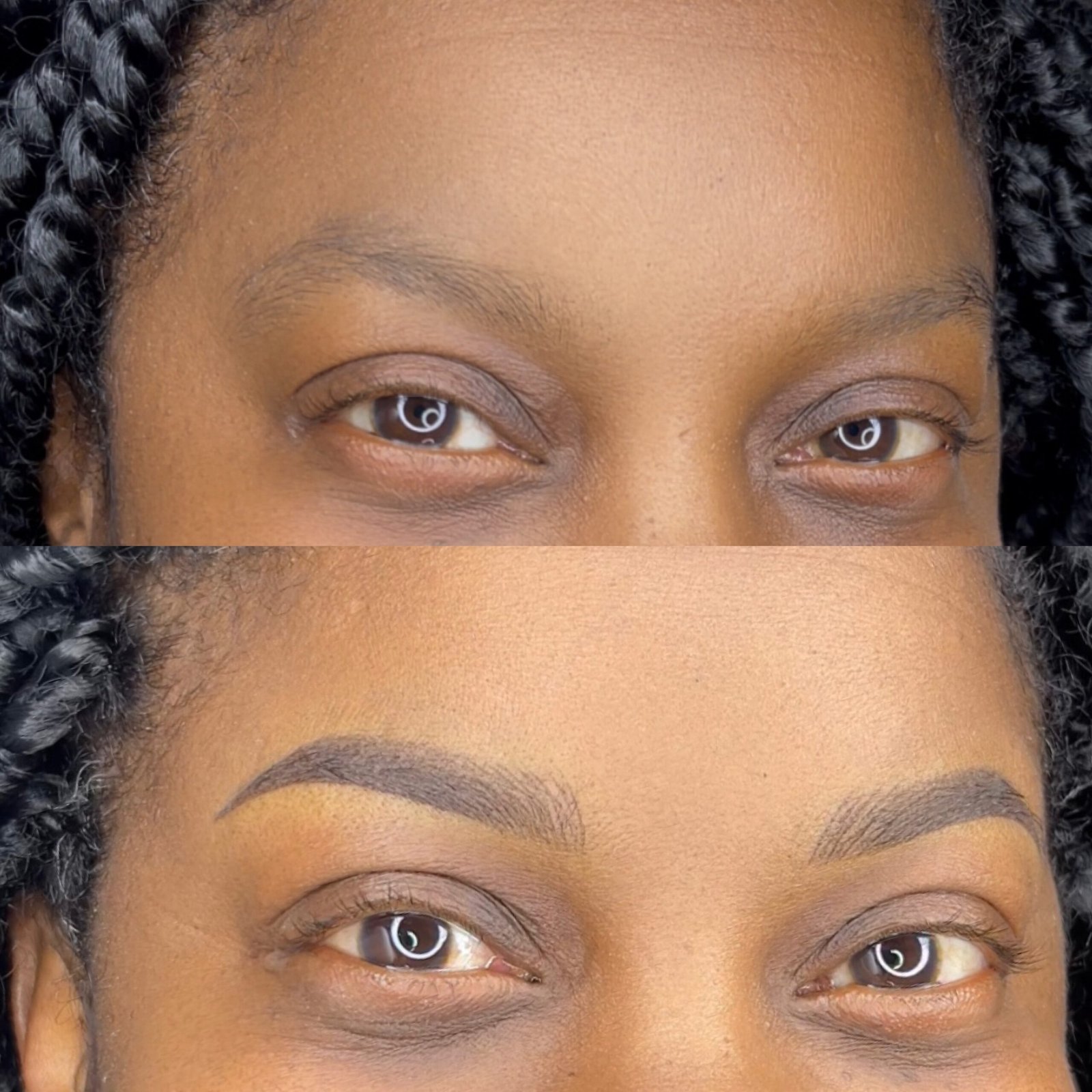 before and after brows
